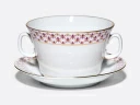 Чашка с блюдцем для бульона Молодежная Сетка-Блюз 2 арт. 81.26642.00.1, Чашка с блюдцем для бульона Молодежная Сетка-Блюз 2 арт. 81.26642.00.1,