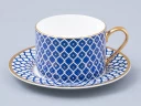 Чашка с блюдцем 250 мл форма Идиллия рисунок Индиго 2 арт. 81.31121.00.1, Чашка с блюдцем 250 мл форма Идиллия рисунок Индиго 2 арт. 81.31121.00.1,