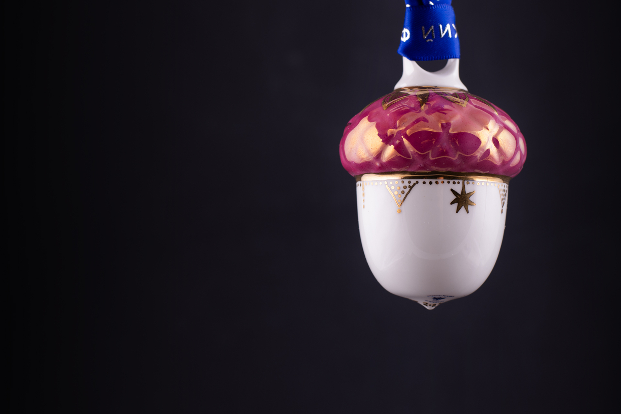 Елочная игрушка Желудь малиновый, арт 60.21182.00.1, 