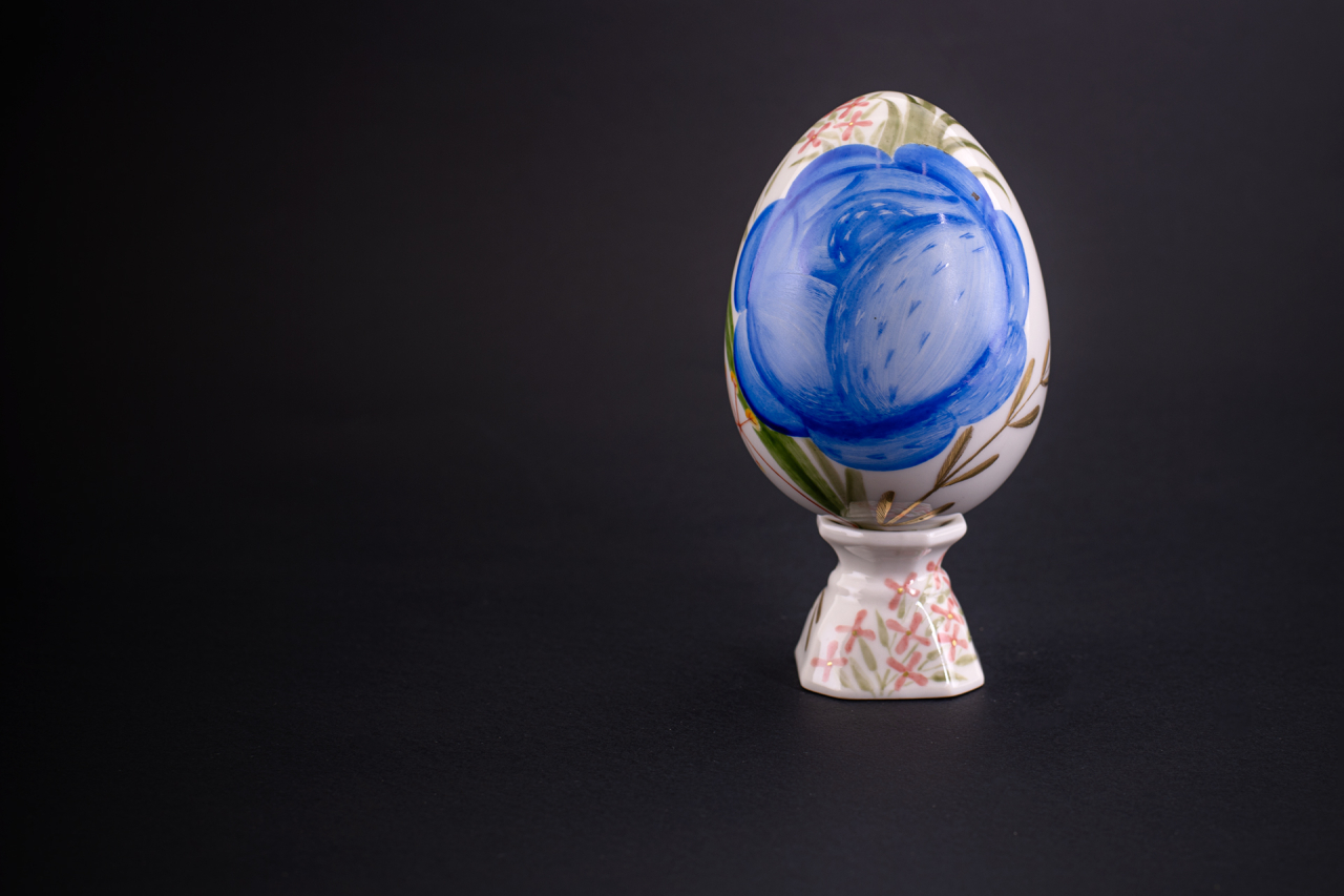Яйцо пасхальное Синий цветок, арт 60.21590.00.1, 
