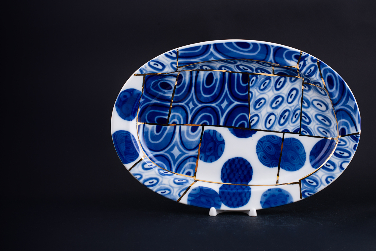 Блюдо Золотой шов на форме Молодежная, арт 60.13735.00.1, 