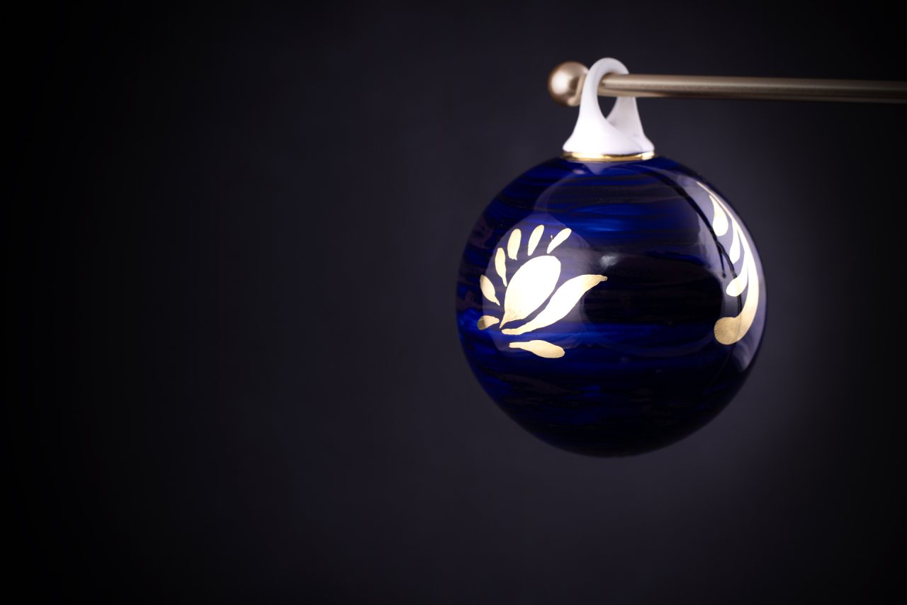 Елочная игрушка Шар, рисунок Синий бархат, арт 60.15221.00.1, 