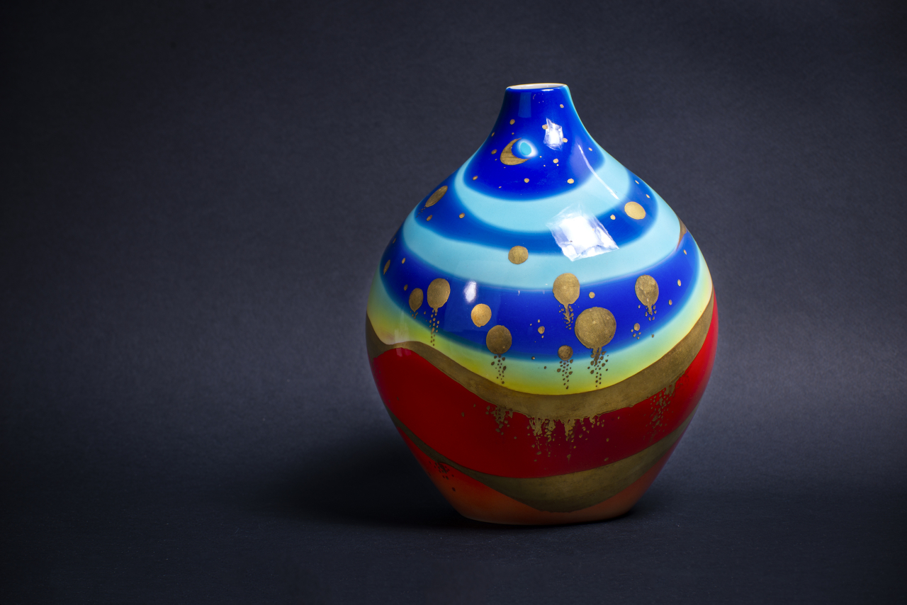 Ваза малый размер, форма Круглая, рисунок Космея арт 60.13685.00.1, 