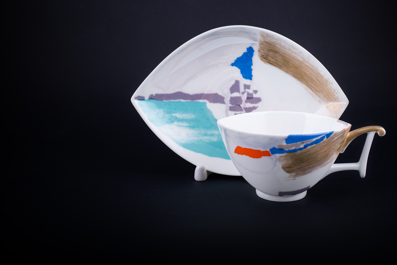 Чашка с блюдцем Белая ночь. Палитра, на форме Ковчег, арт. 61.21017.00.1, 