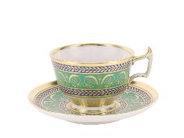 Чашка с блюдцем кофейная 158 мл.,  форма Александрия, рисунок Золотой 52 арт. 81.19205.00.1