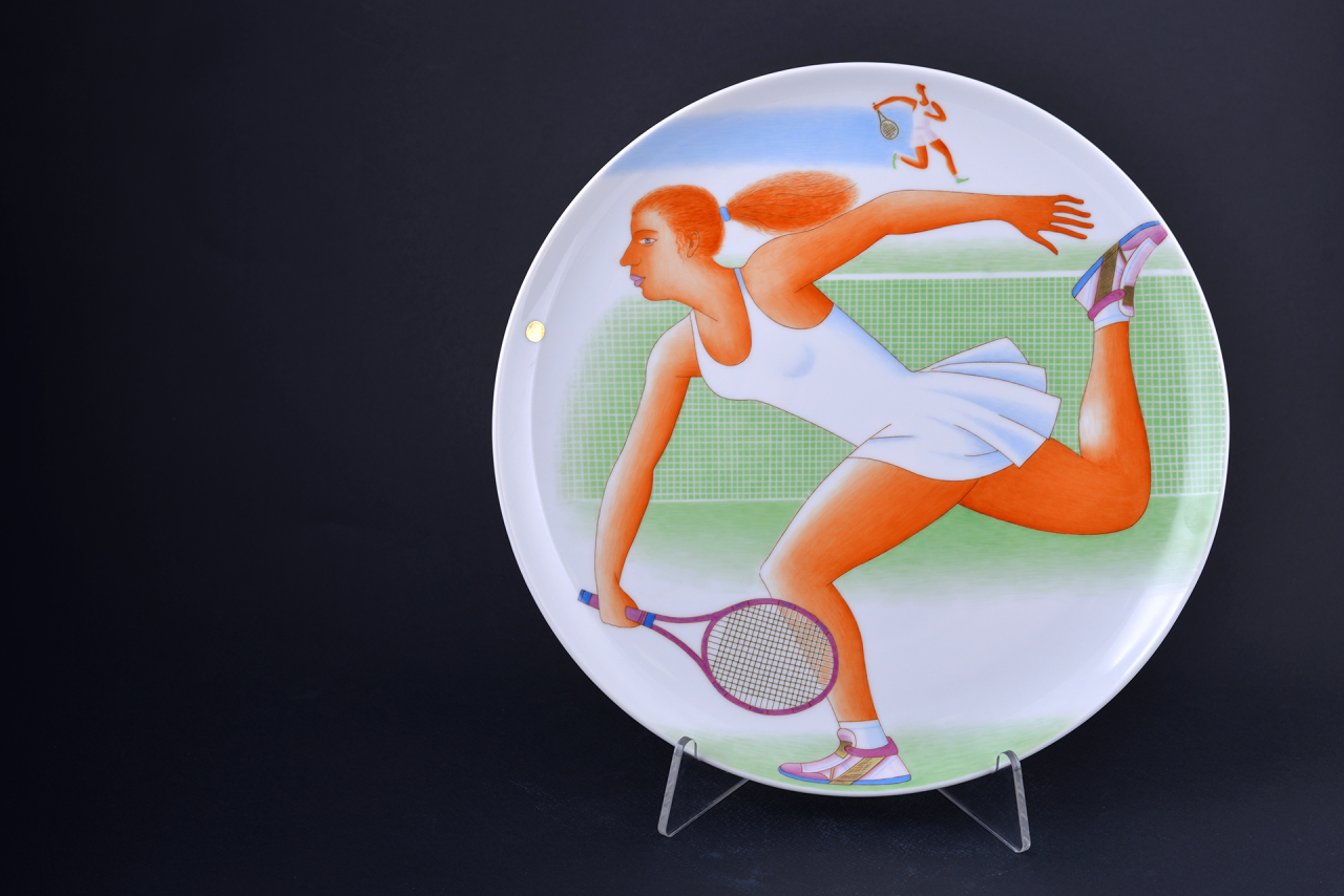 Декоративная тарелка На корте, на форме Осень 310 мм, арт 60.09776.00.5, 