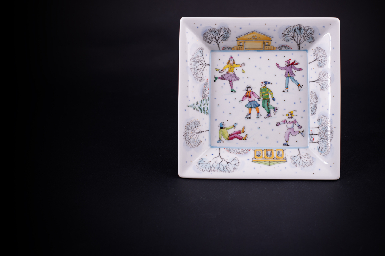 Подставка для мелочи, рисунок Зимний парк, форма Европейская, арт 60.05624.00.1, 