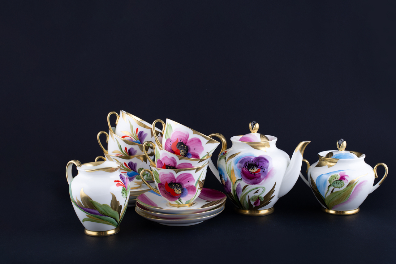 Сервиз чайный Маковый Цветок на форме Весенняя, арт 61.20970.00.1, 