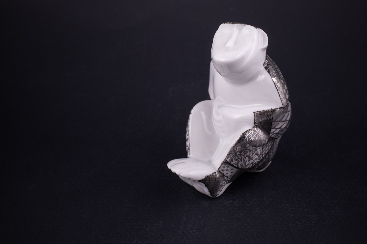 Скульптура Monkey, Серебряная арт 62.09311.00.1, 