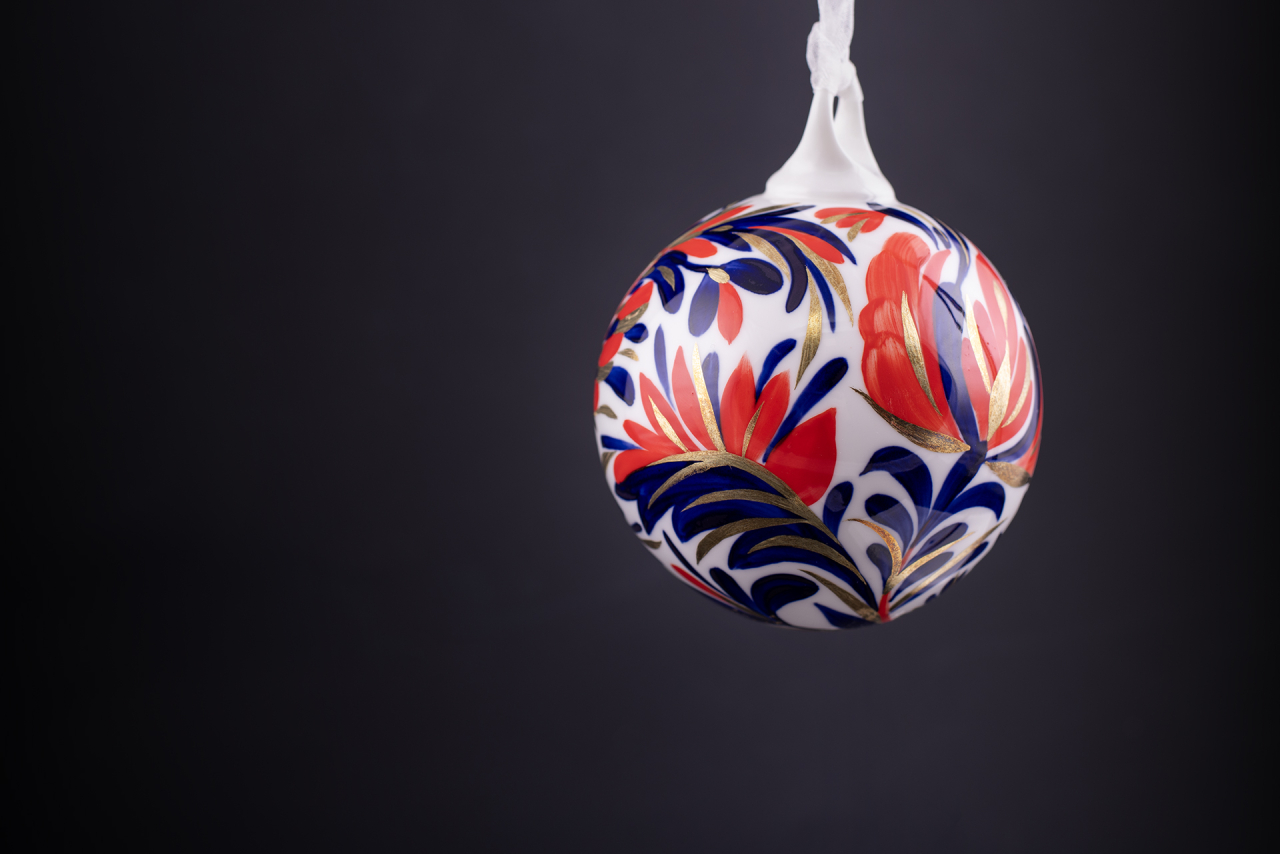 Елочная игрушка Шар, рисунок Аленький цветочек, арт 60.15215.00.1, 