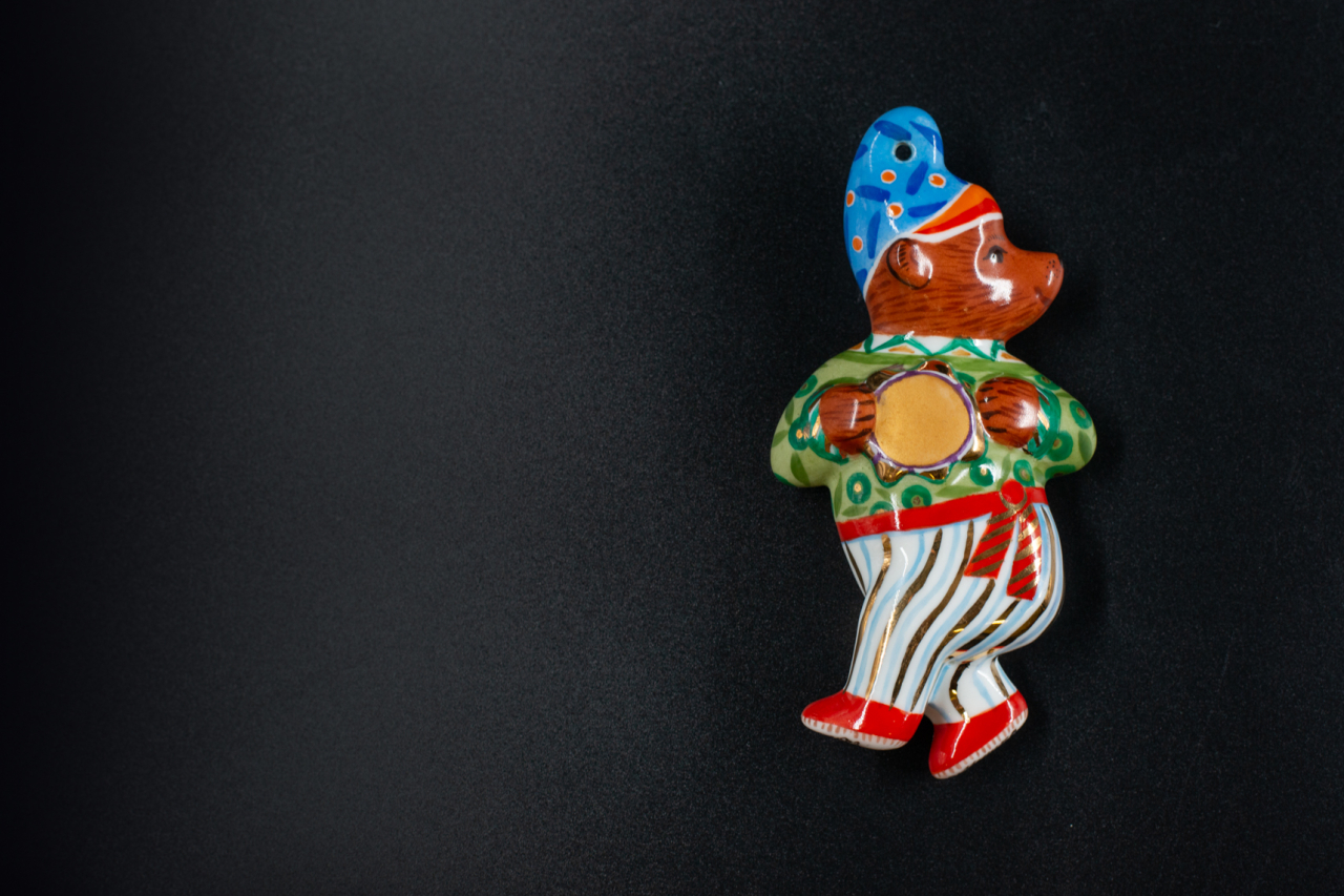 Игрушка (подвеска) Мишка с бубном, арт 60.14828.00.5, 