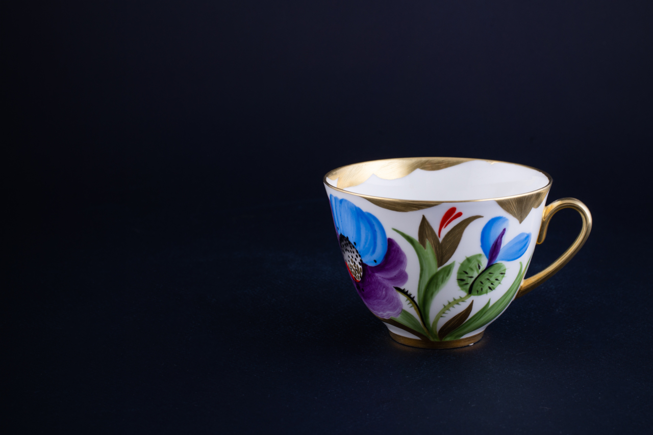 Чашка чайная Сиреневый мак на форме Весенняя, арт 60.14704.00.1, 