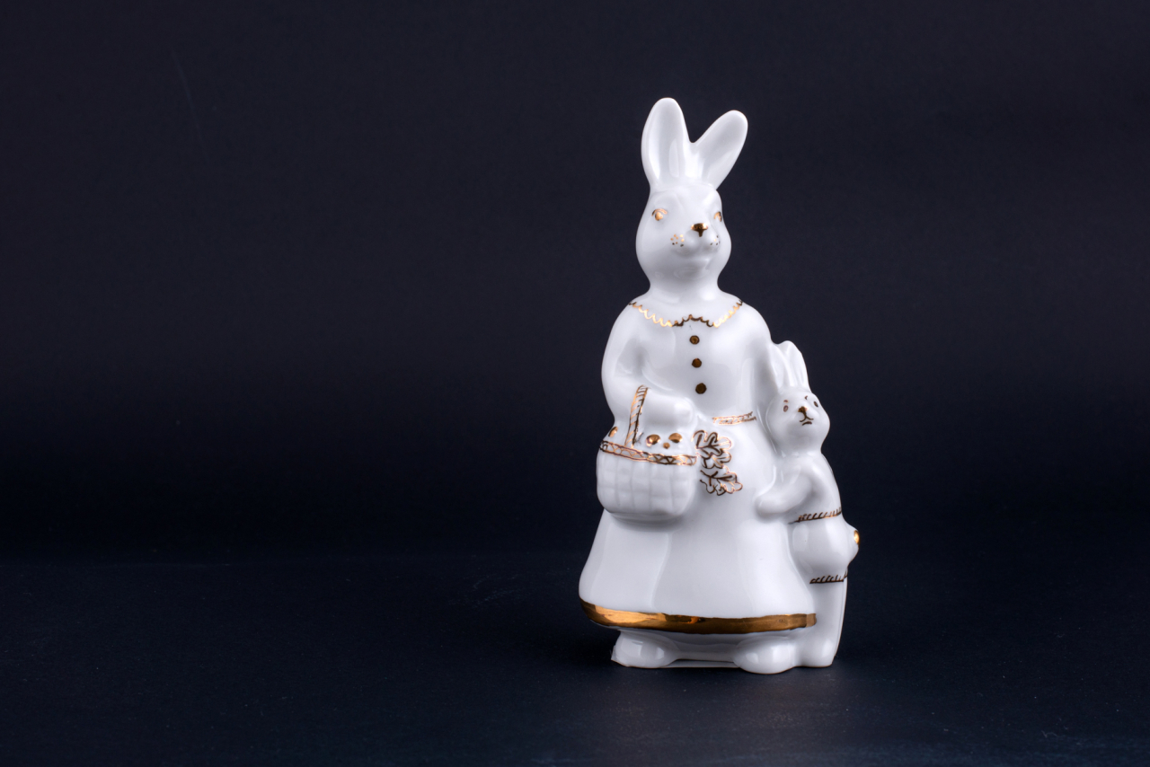 Скульптура Зайчиха-мама, рисунок Золотой, арт 62.15763.00.1, 