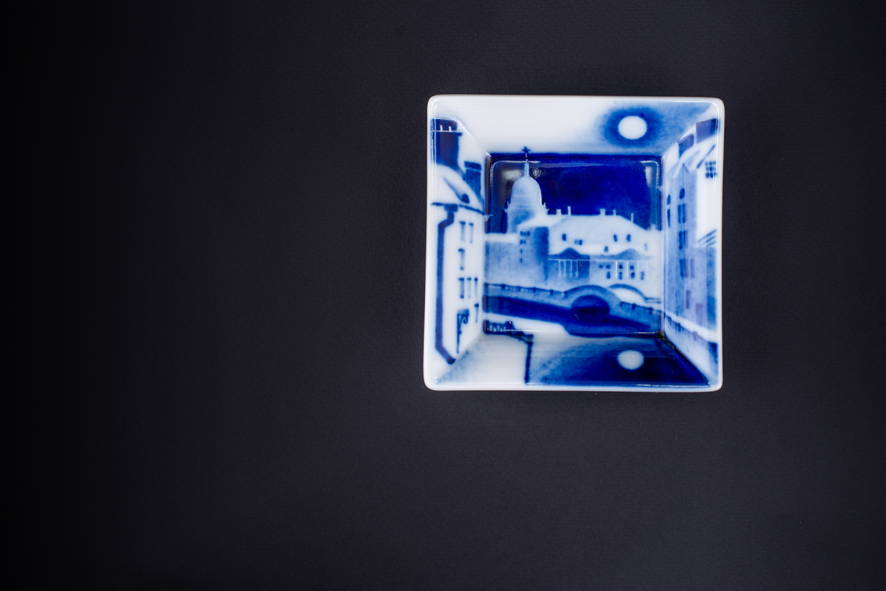 Подставка для мелочи малого размера, форма Европейская, Луна над Петербургом, арт 60.10555.00.1, 