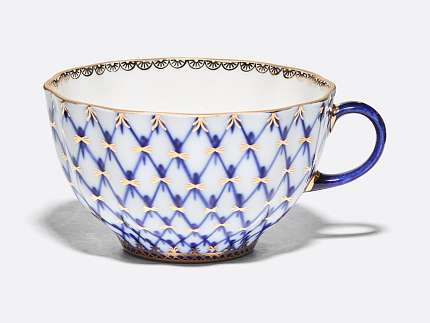 Трехпредметный комплект чайный форма Тюльпан рисунок Кобальтовая сетка арт. 81.10103.00.1