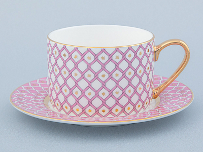 Чашка с блюдцем 250 мл форма Идиллия рисунок Астра 1 арт 81.32372.00.1