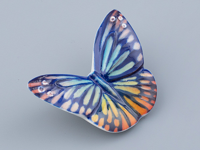 Скульптура форма Бабочка малого размера, рисунок Синяя, арт. 82.47228.00.1