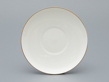 Трехпредметный комплект чайный 155 мл форма Волна рисунок Золотой кантик арт. 81.13550.00.1