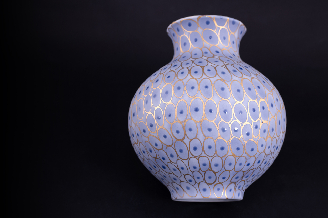 Ваза Голубая, на форме Русская, арт 60.16394.00.1, 