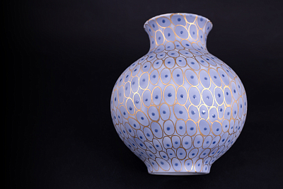 Ваза Голубая, на форме Русская, арт 60.16394.00.1