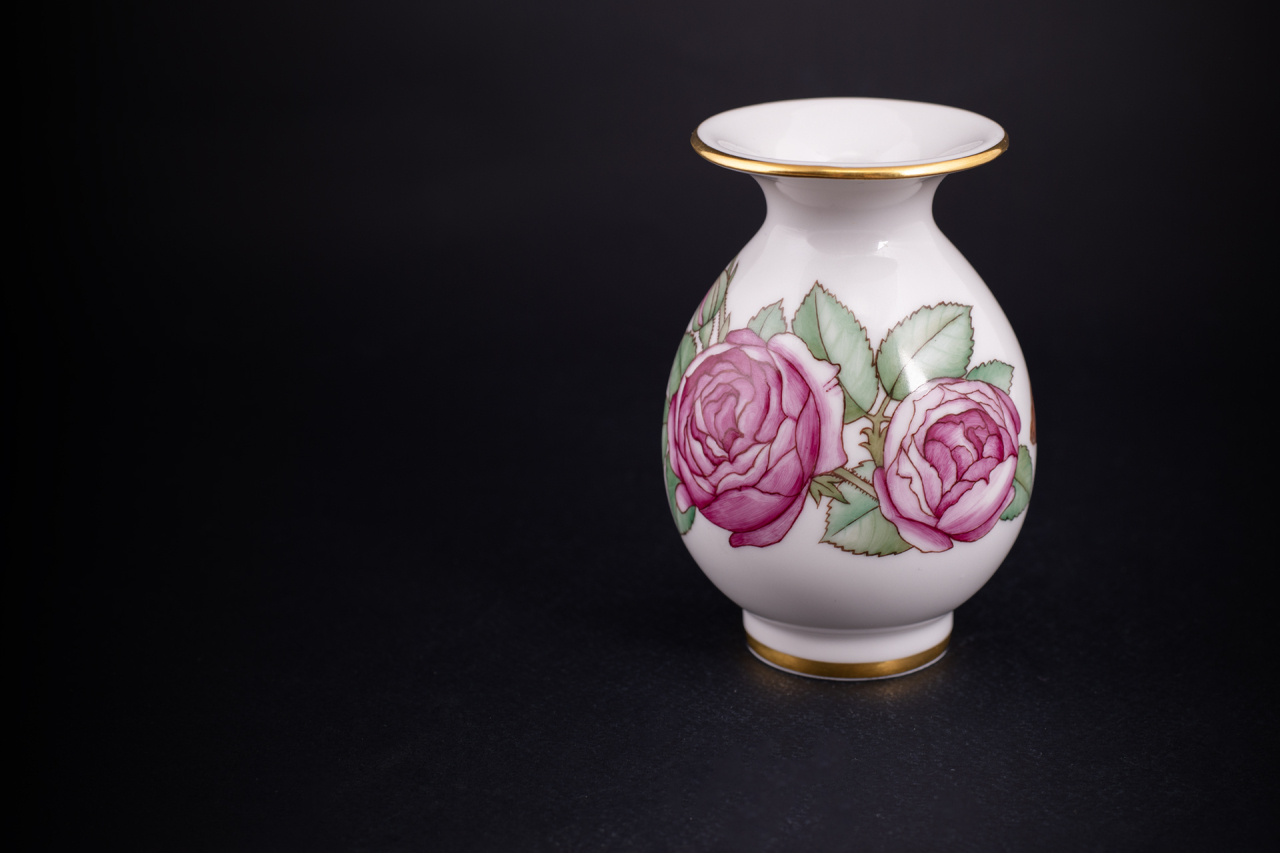 Ваза Улитка и розовый куст, на форме Березка № 6, арт 60.09237.00.1, 