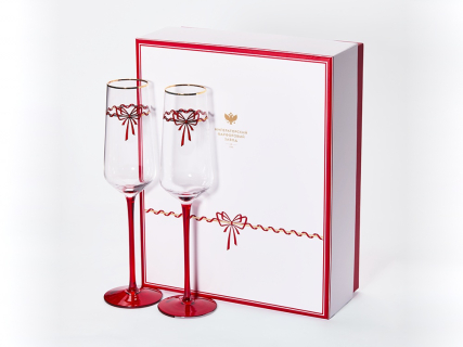 Набор из 2-х бокалов для шампанского 250 мл, в подарочной упаковке, рисунок Календа арт 14.11465.07, 