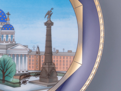 Тарелка декоративная 275 мм в подарочной упаковке, форма Эллипс рисунок Любимый город Троице-измайловский собор, арт. 81.31720.00.1, 