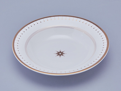 Тарелка глубокая 235 мм форма Стандартная 2 рисунок Азур золотой арт. 80.93400.00.1