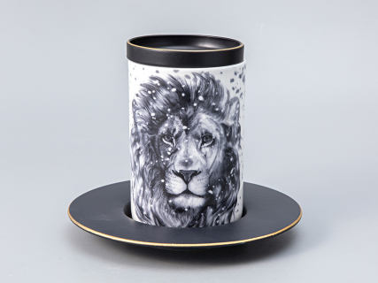 Бокал с блюдцем Тотем в подарочной упаковке, рисунок Лев арт. 81.28375.00.1, 