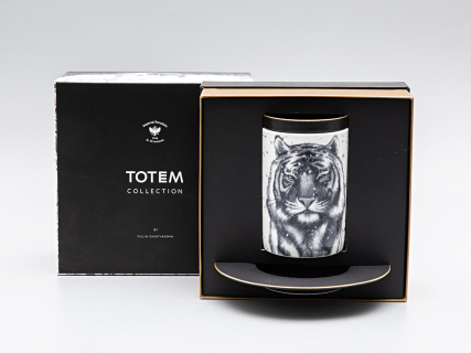 Бокал с блюдцем Тотем в подарочной упаковке, рисунок Тигр арт. 81.30082.00.1, 