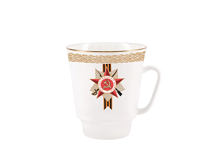 Чашка с блюдцем кофейная 165 мл.,  форма Майская, рисунок Память героям. 75 лет Победы арт. 81.28487.00.1
