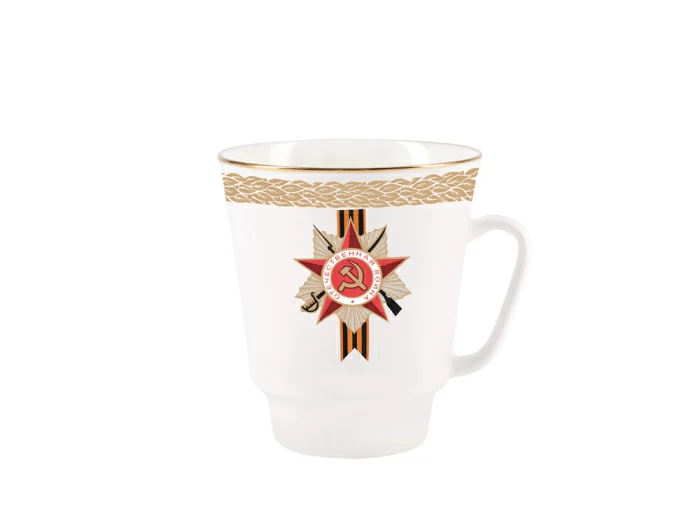 Чашка с блюдцем кофейная 165 мл.,  форма Майская, рисунок Память героям. 75 лет Победы арт. 81.28487.00.1, 