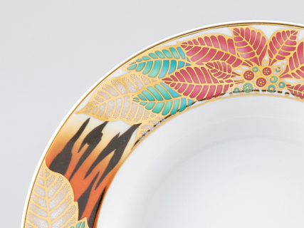 Тарелка глубокая 225 мм форма Европейская-2 рисунок Пуансеттия, арт. 80.38103.00.1, 