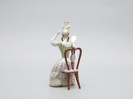 Скульптура Дама с зеркалом Петровская Ассамблея арт. 82.51220.00.1