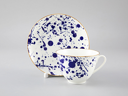 Чашка с блюдцем чайная форма Весенняя рисунок Splash арт. 81.29650.00.1