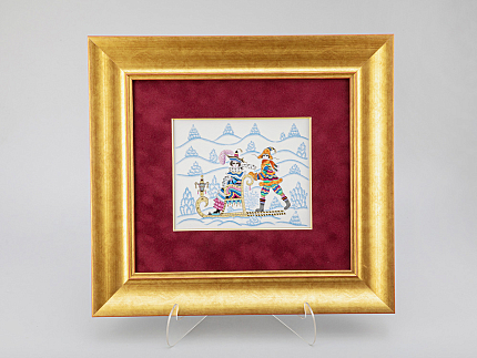 Подарочный набор Пласт в багете 43х39 Прямоугольная Зимние забавы. Санки гладк. Красный арт. 80.40577.00.1