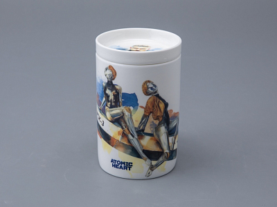 Бокал с блюдцем и крышкой 400мл в подарочной упаковке, форма Топ, рисунок Atomic Heart 2, арт 81.34449.00.1