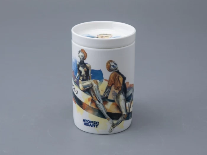 Бокал с блюдцем и крышкой 400мл в подарочной упаковке, форма Топ, рисунокAtomic Heart (Атомное Сердце) 2, арт 81.34449.00.1, 