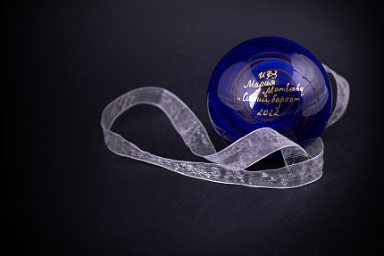 Елочная игрушка Шар, рисунок Синий бархат, арт 60.15221.00.1