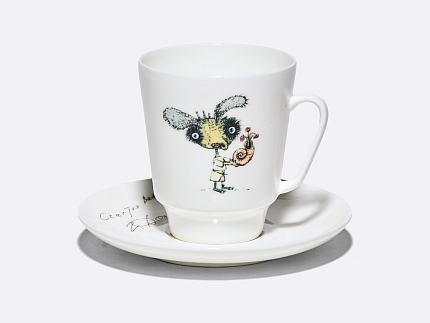Чашка с блюдцем форма Майская рисунок Фитюлька. Автор идеи Георгий Данелия арт. 81.34354.00.1