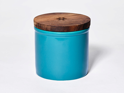 Набор банок 80 мм с деревянной крышкой (3 предмета), в подарочной упаковке, форма Стандартная, рисунок Календа, арт 42.00071.00.1