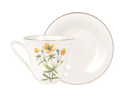 Чашка с блюдцем чайная форма Сад рисунок Лютик арт. 81.26758.00.1