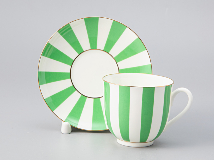 Чашка с блюдцем форма Ландыш рисунок Да и нет (с отв. салатовый) арт. 81.23055.00.1, 