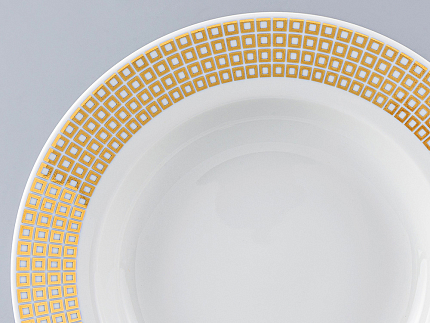 Тарелка 220 мм форма Глубокая, рисунок Зазеркалье. Квадраты, арт. 80.99939.00.1