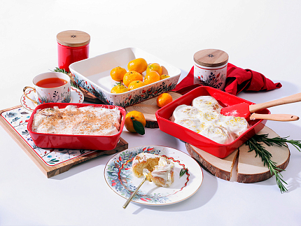 Набор банок  с деревянной крышкой ( 3 предм. малого размера) форма Стандартная рисунок Календа арт. 42.00041.00.1