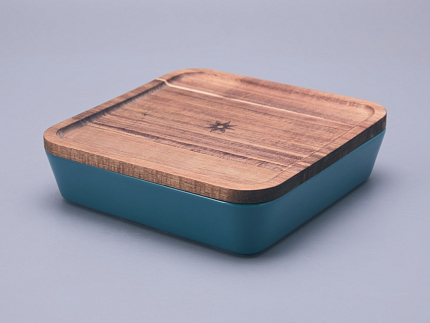 Набор для запекания с деревянной крышкой (2 предмета) в подарочной упаковке, форма Стандартная, рисунок Календа, арт 42.00075.00.1