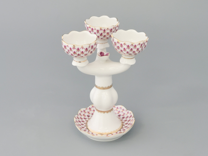 Подсвечник Трехрожковый Тюльпан Сетка-Блюз арт. 80.50232.00.1, 