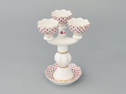 Подсвечник Трехрожковый Тюльпан Сетка-Блюз арт. 80.50232.00.1