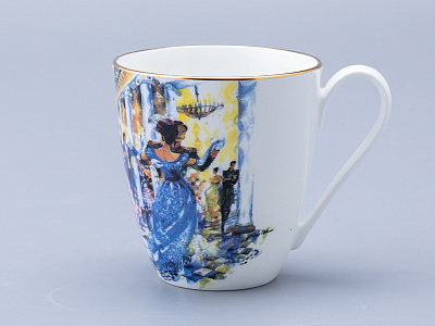 Бокал форма Вариации 450 мл рисунок Бал Пушкинских героев, арт 80.69999.00.1