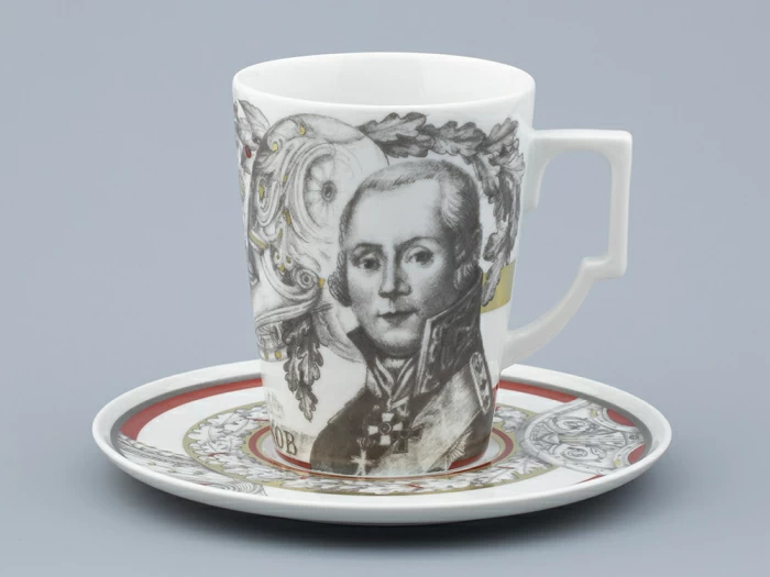 Бокал с блюдцем в подарочной упаковке, форма Гранд, рисунок Полководцы России Федор Ушаков, арт. 81.32433.00.1, 